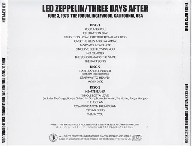 Led Zeppelin / Three Days After / 3CD – GiGinJapan