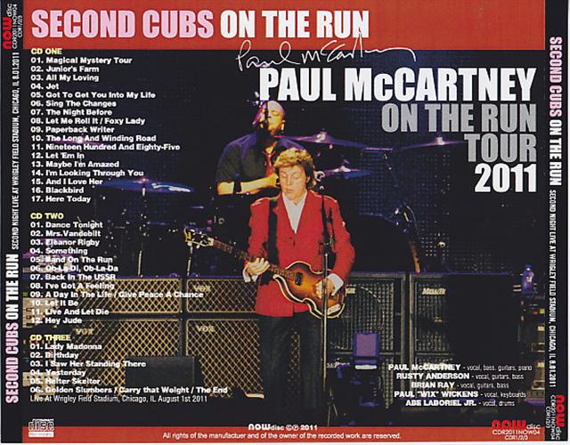 Paul McCartney On The Run 2011 Chicago Wrigley Field 