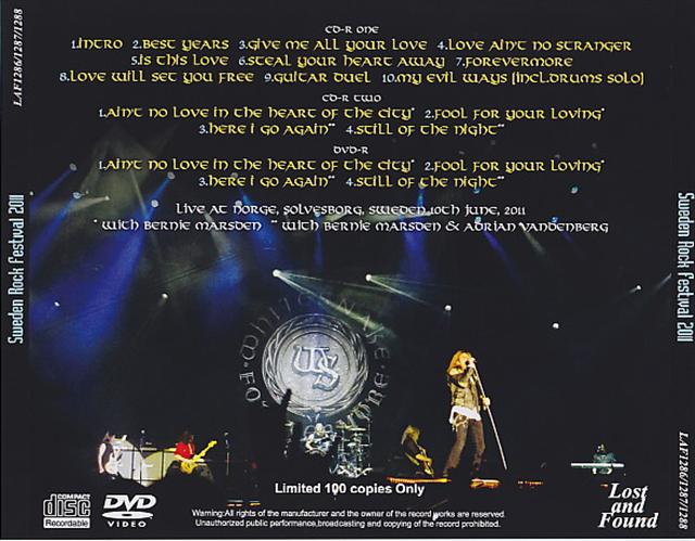 Whitesnake / Sweden Rock Festival 2011/ 2CDR+1DVDR – GiGinJapan