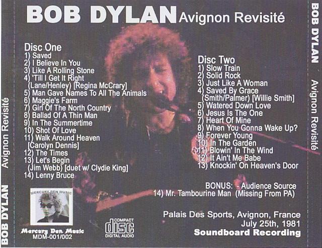 Bob Dylan / Avignon Revisite / 2CD – GiGinJapan