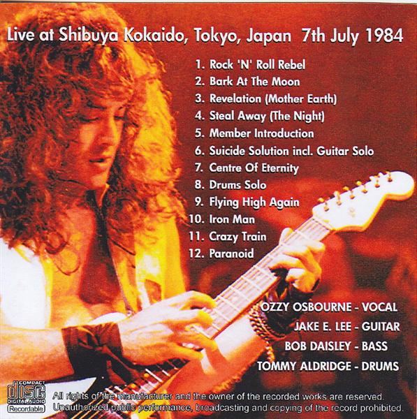 Ozzy Osbourne / Tokyo Final 1984 / 1 CDR – GiGinJapan