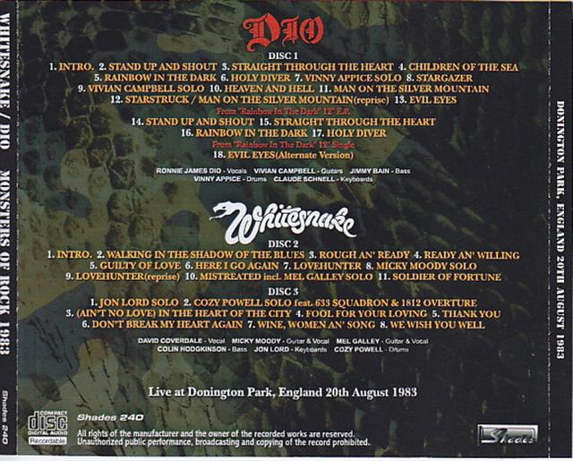 Whitesnake With Dio / Monsters Of Rock 1983 / 3CDR – GiGinJapan