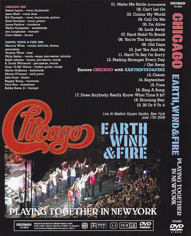 Chicago & Earth Wind Fire / Playing Together In New York /1DVDR ...