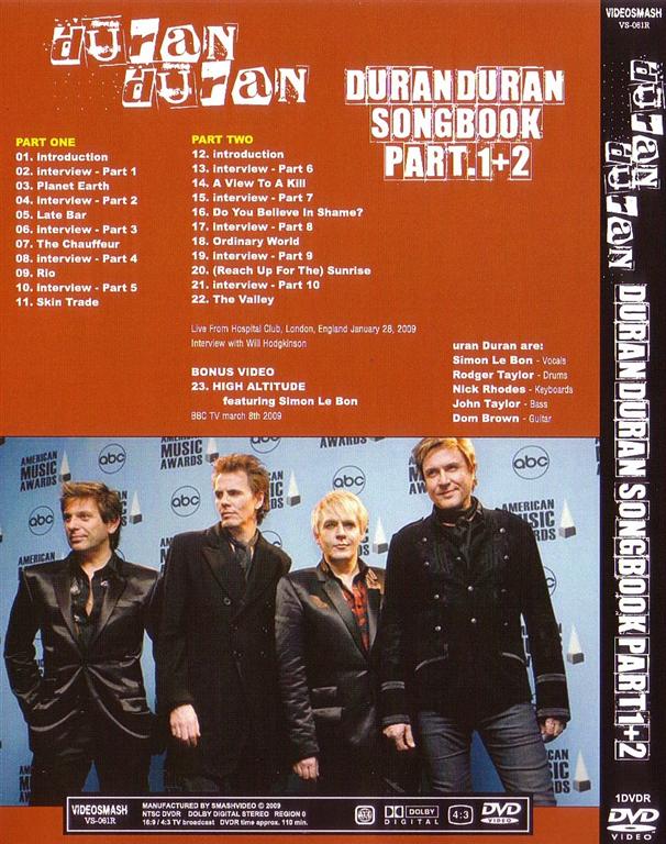 Duran Duran / Duran Duran Songbook Part 1+2 /1DVDR – GiGinJapan