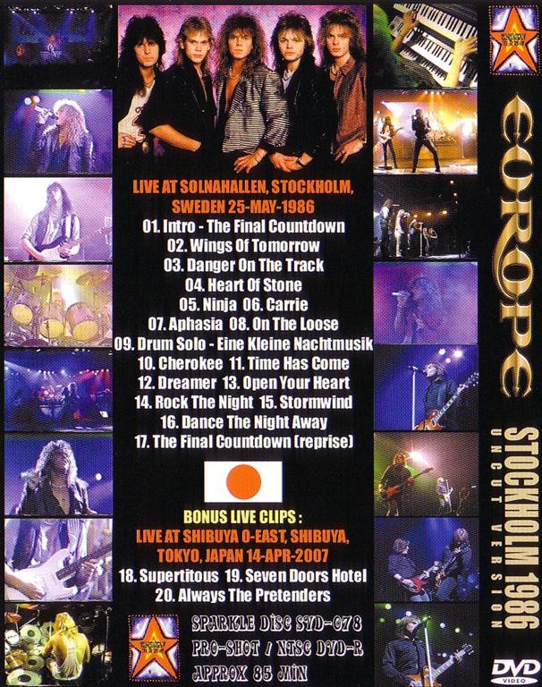 Europe / Stockholm 1986 Uncut Version /1DVDR – GiGinJapan