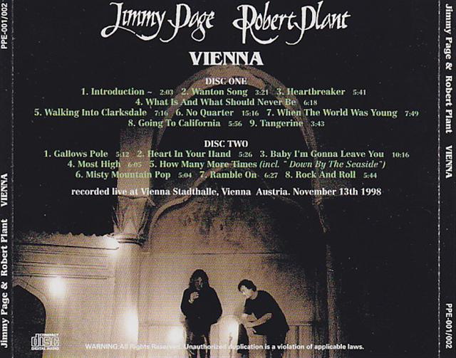 Jimmy Page u0026 Robert Plant / Vienna / 2CD – GiGinJapan