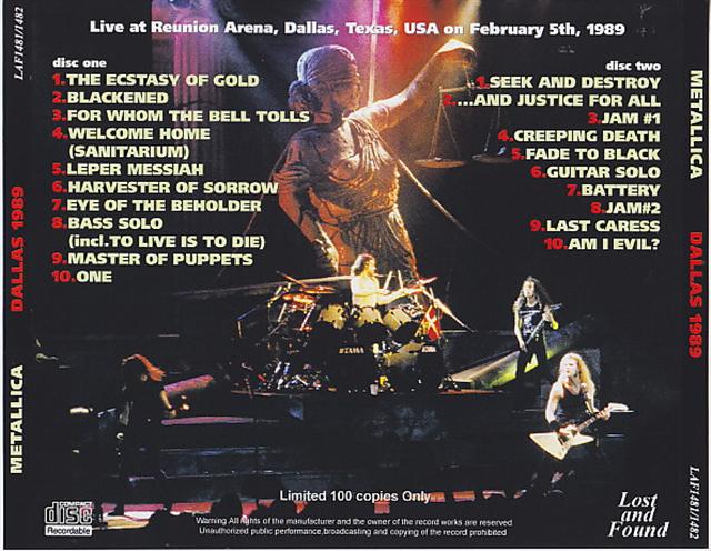 Metallica / Dallas 1989 / 2CDR – GiGinJapan