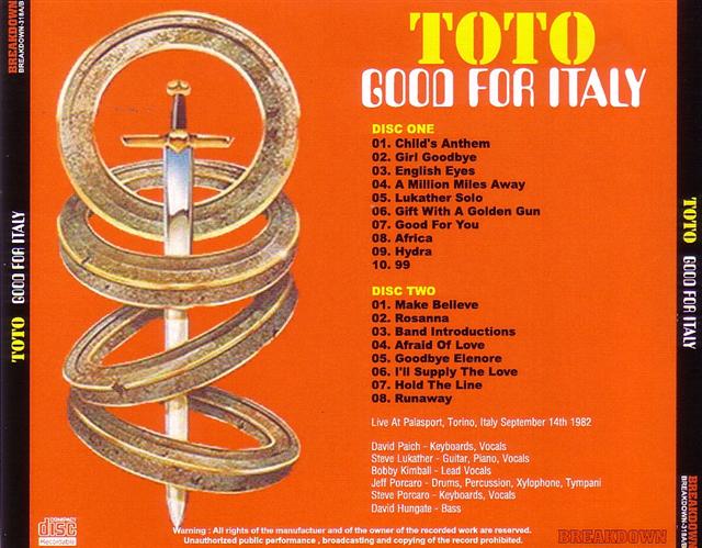 TOTO / Good For Italy / 2CDR – GiGinJapan