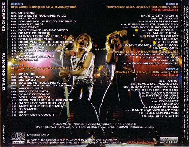 Scorpions / Running Wild / 4CDR – GiGinJapan