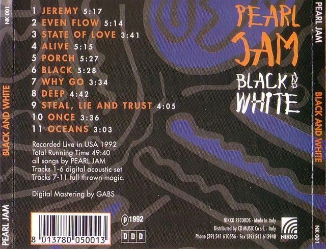 Pearl Jam / Black And White /1CD – GiGinJapan