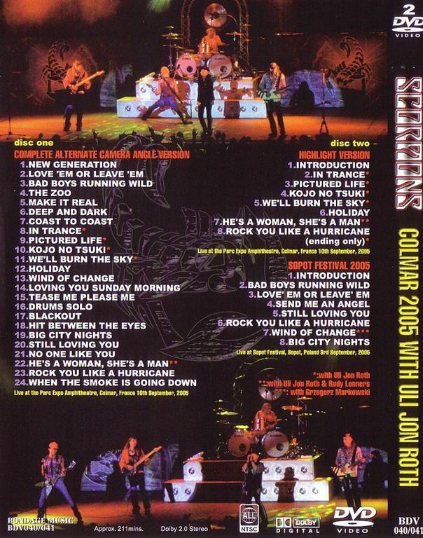 Scorpions / Colmar 2005 With ULI Jon Roth / 2DVDR – GiGinJapan