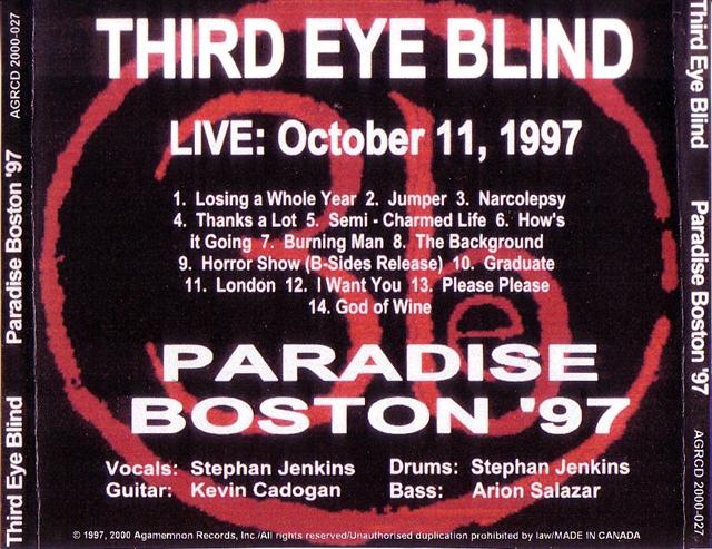 Third Eye Blind Paradise Boston 97 1CDR GiGinJapan