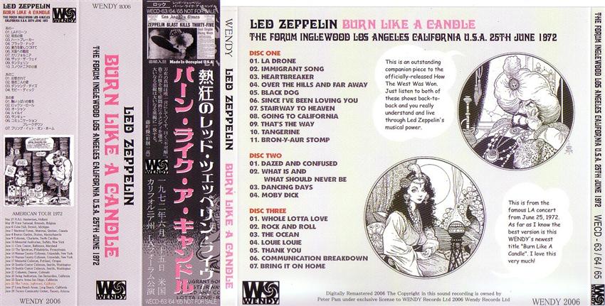 Led Zeppelin / Burn Like A Candle / 3CD OBI Strip – GiGinJapan