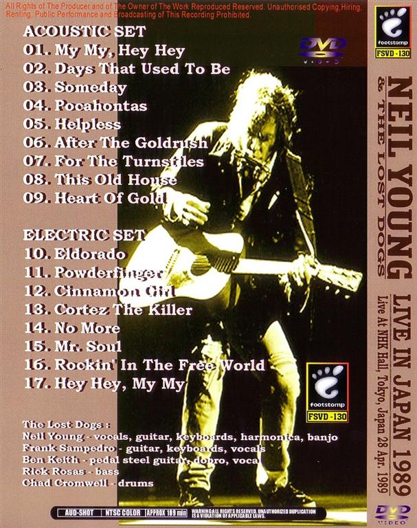 Neil Young & The Lost Dogs / Live In Japan 1989 /1DVDR – GiGinJapan