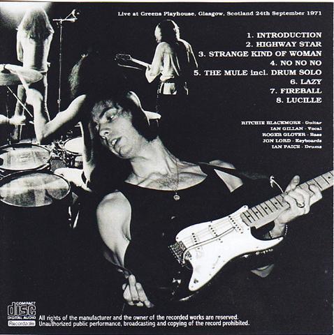 Deep Purple / Glasgow 1971 / 1 CDR – GiGinJapan