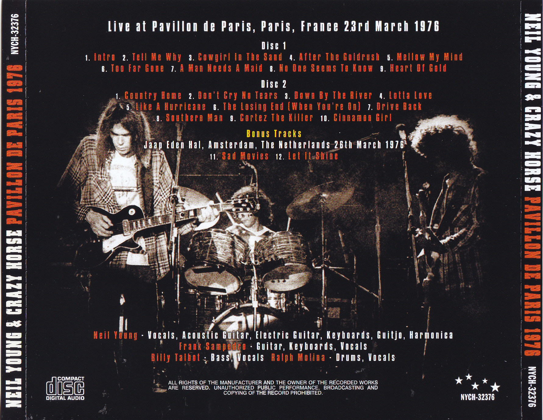 Neil Young & Crazy Horse / Pavillon De Paris 1976 / 2CD – GiGinJapan