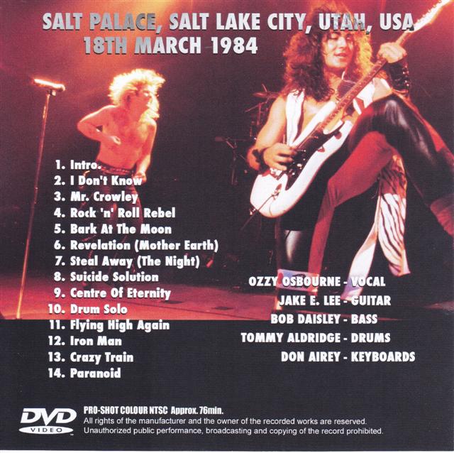 Ozzy Osbourne / Salt Palace 1984 / 1 DVDR – GiGinJapan