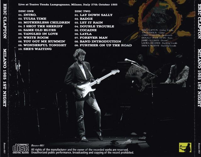 Eric Clapton / Milano 1985 1st Night / 2CD – GiGinJapan