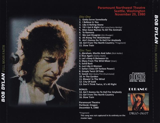 Bob Dylan / Full Moon Faith / 2CD – GiGinJapan