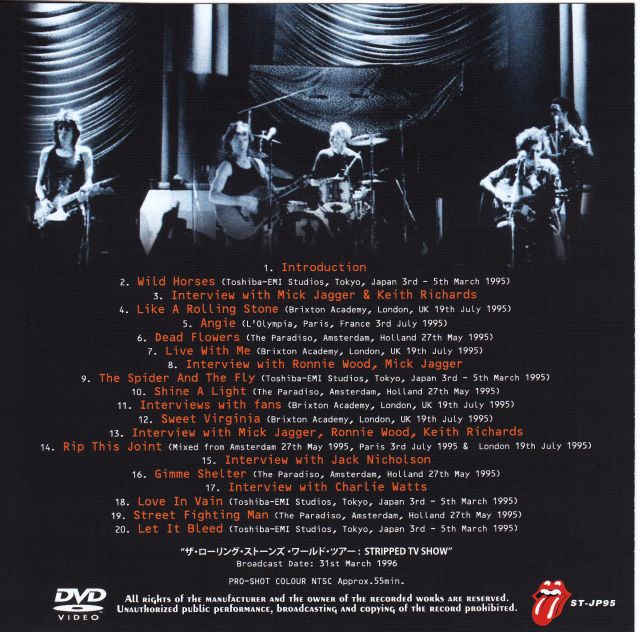 Rolling Stones / Stripped Japanese Broadcast / 1 DVDR – GiGinJapan