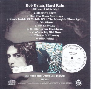 Bob Dylan / Hard Rain US Promo LP White Label / 1CDR