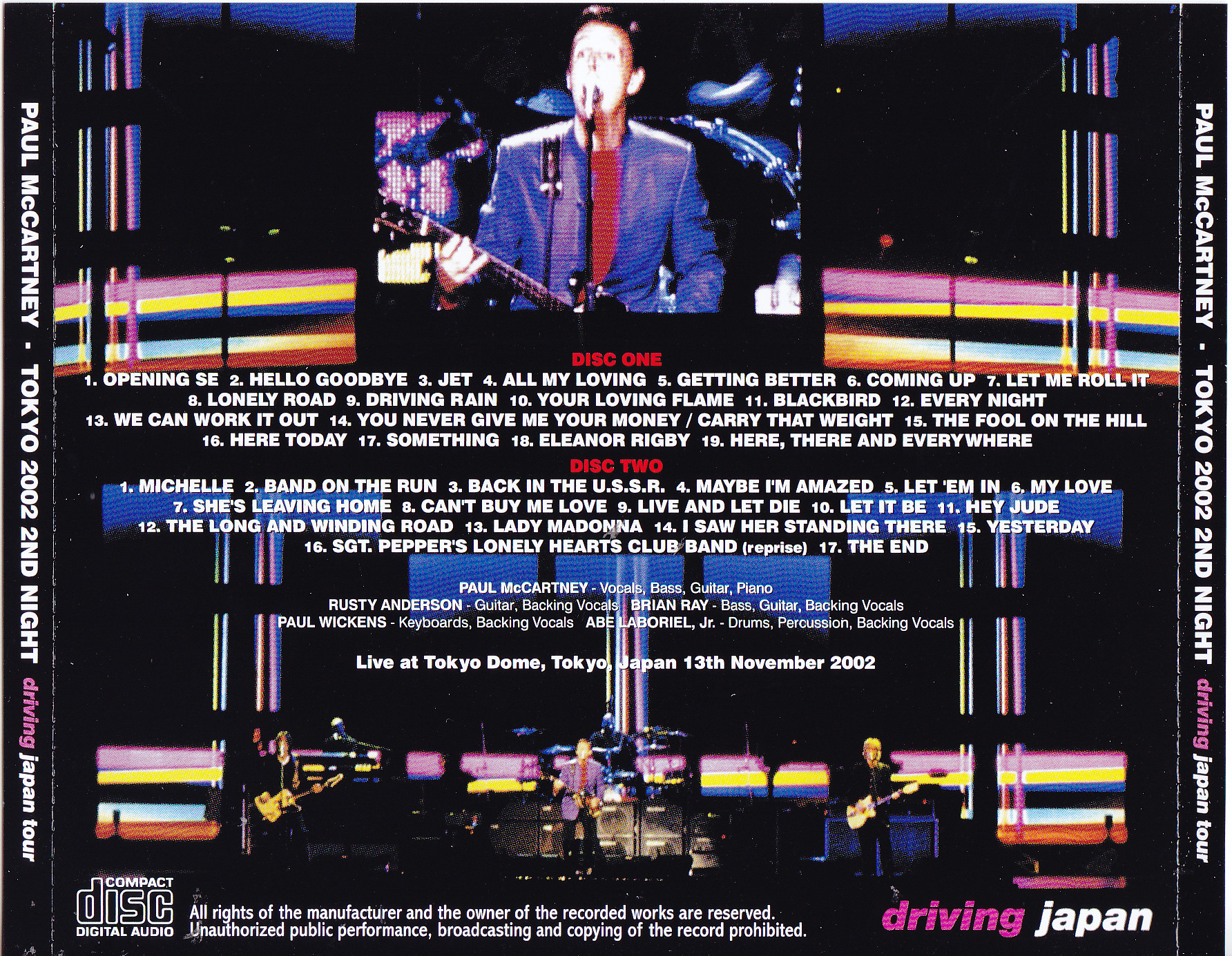 Paul McCartney / Tokyo 2002 2nd Night Driving Japan Tour / 2CD – GiGinJapan