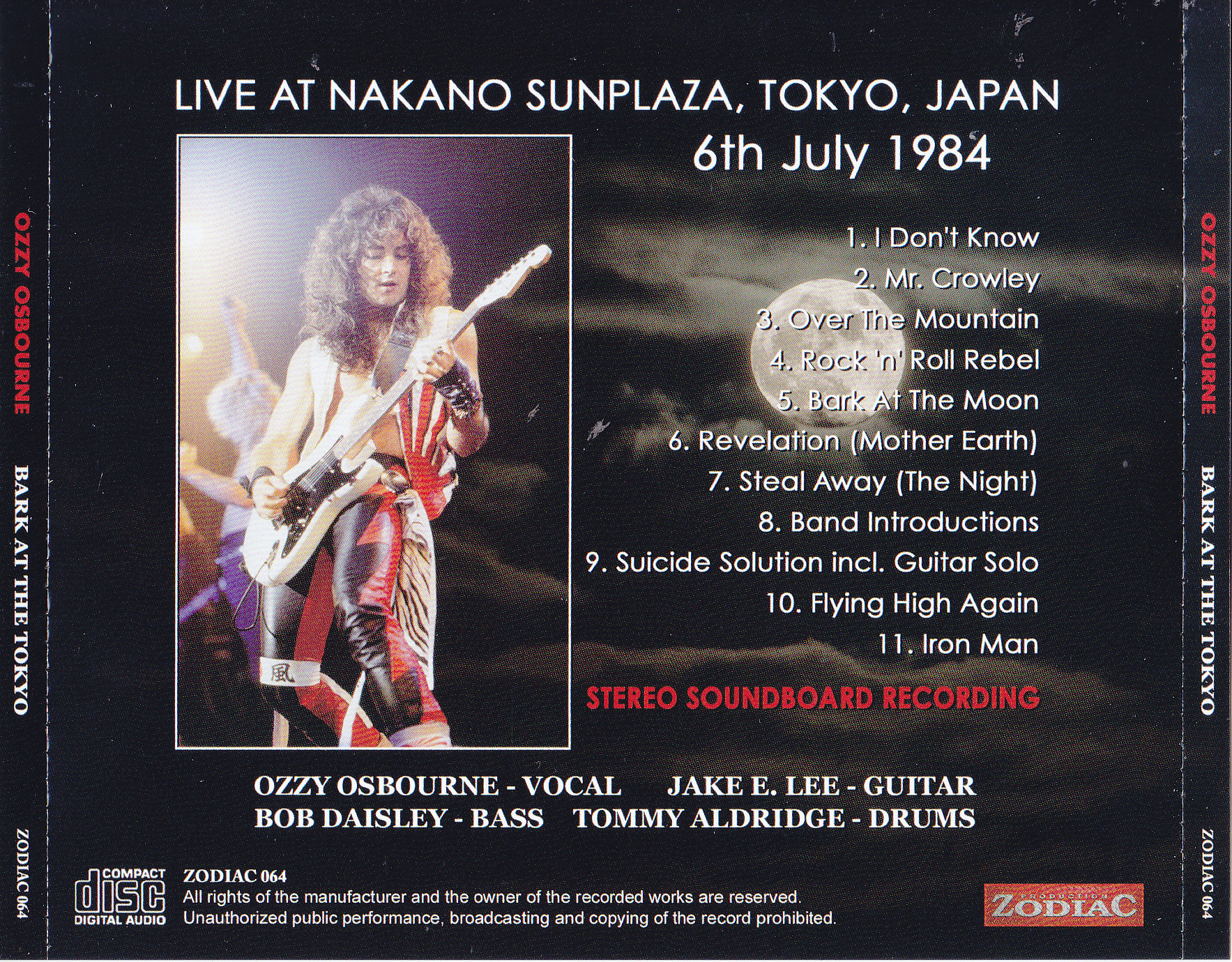 Ozzy Osbourne / Bark At The Tokyo / 1CD – GiGinJapan