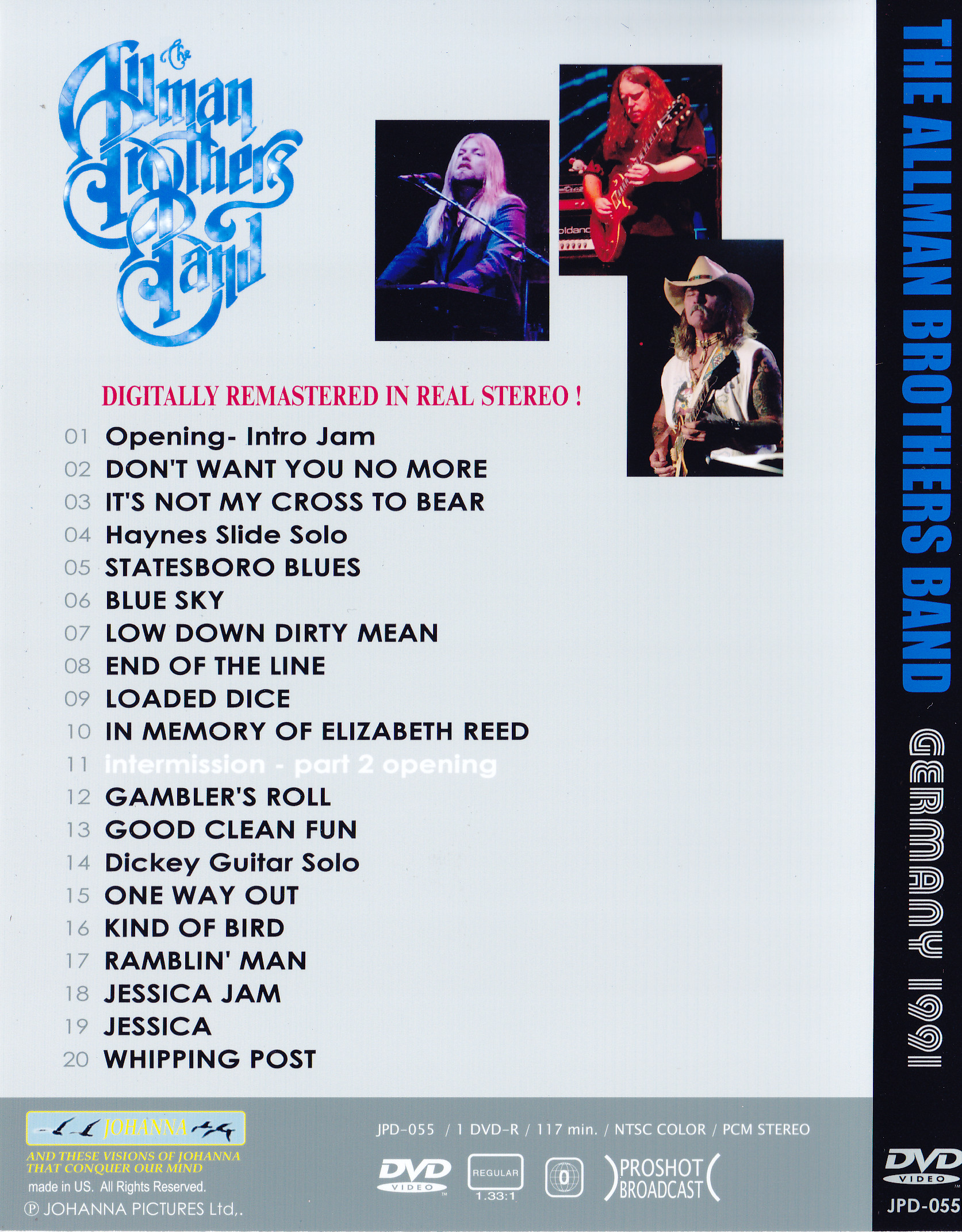 Allman Brothers Band / Germany 1991 / 1DVDR – GiGinJapan