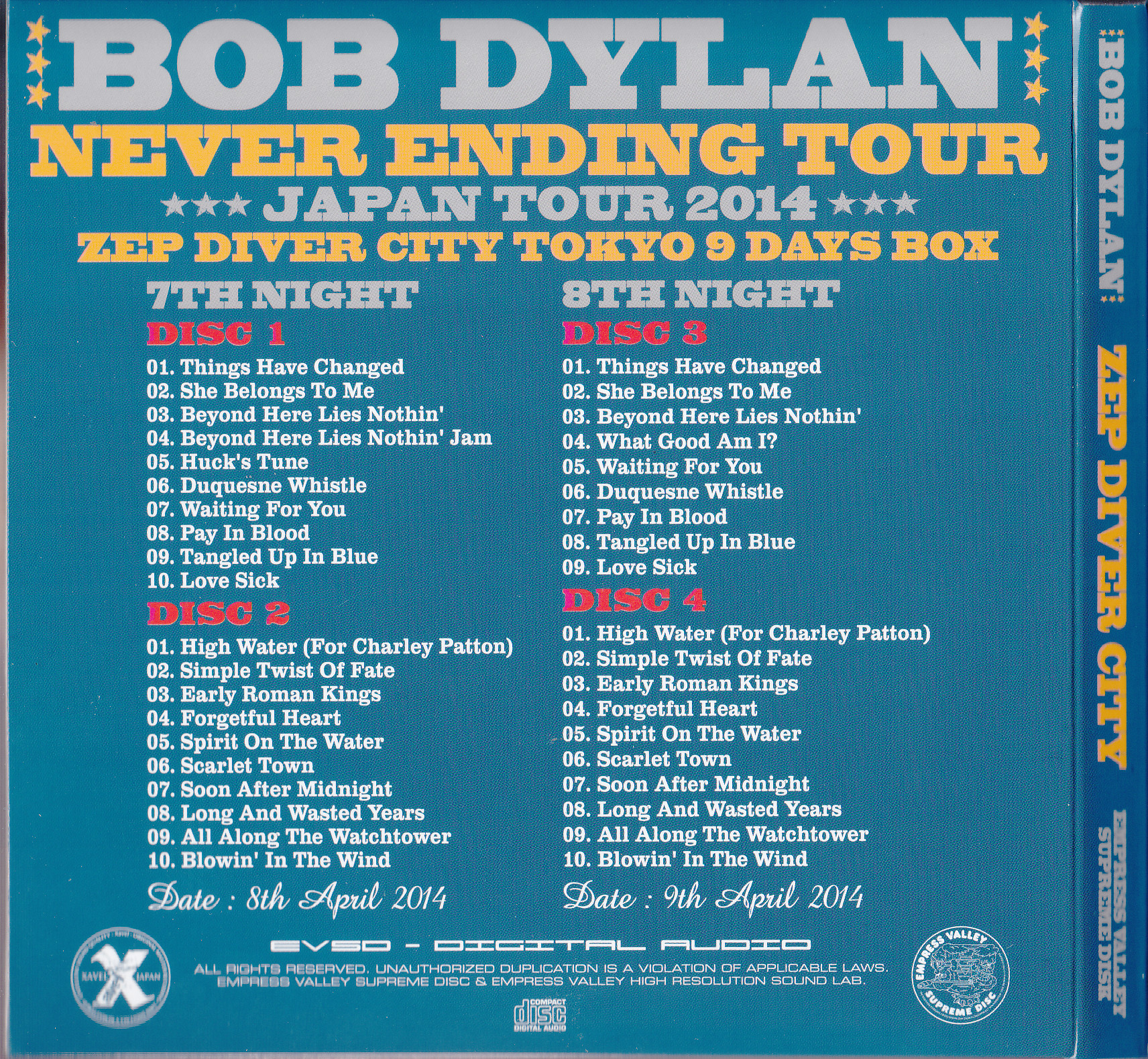 Bob Dylan / Never Ending Tour Japan Tour / 18CD +2DVD+2Bonus CD