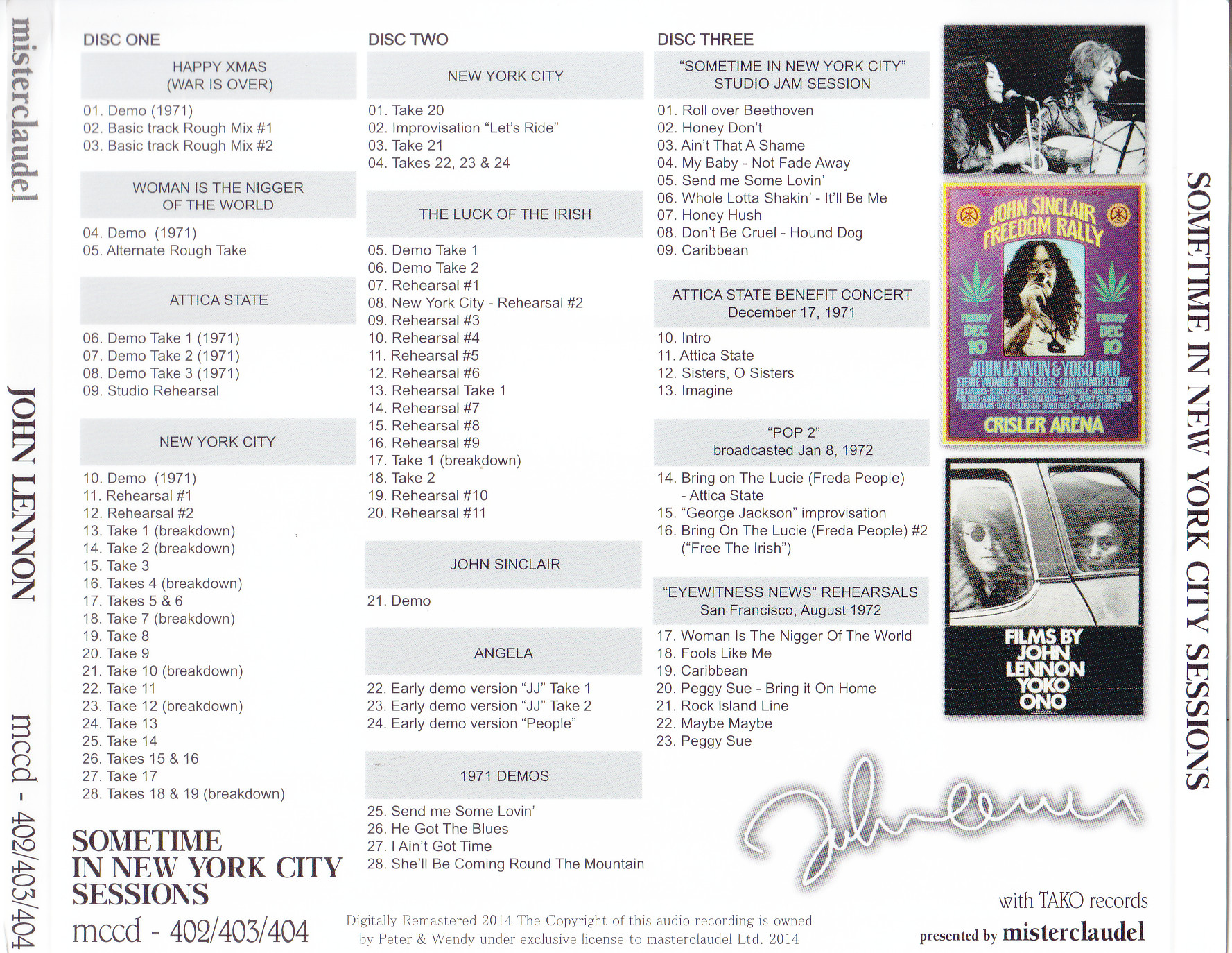 John Lennon / Sometime In New York City Sessions / 3CD WX OBI