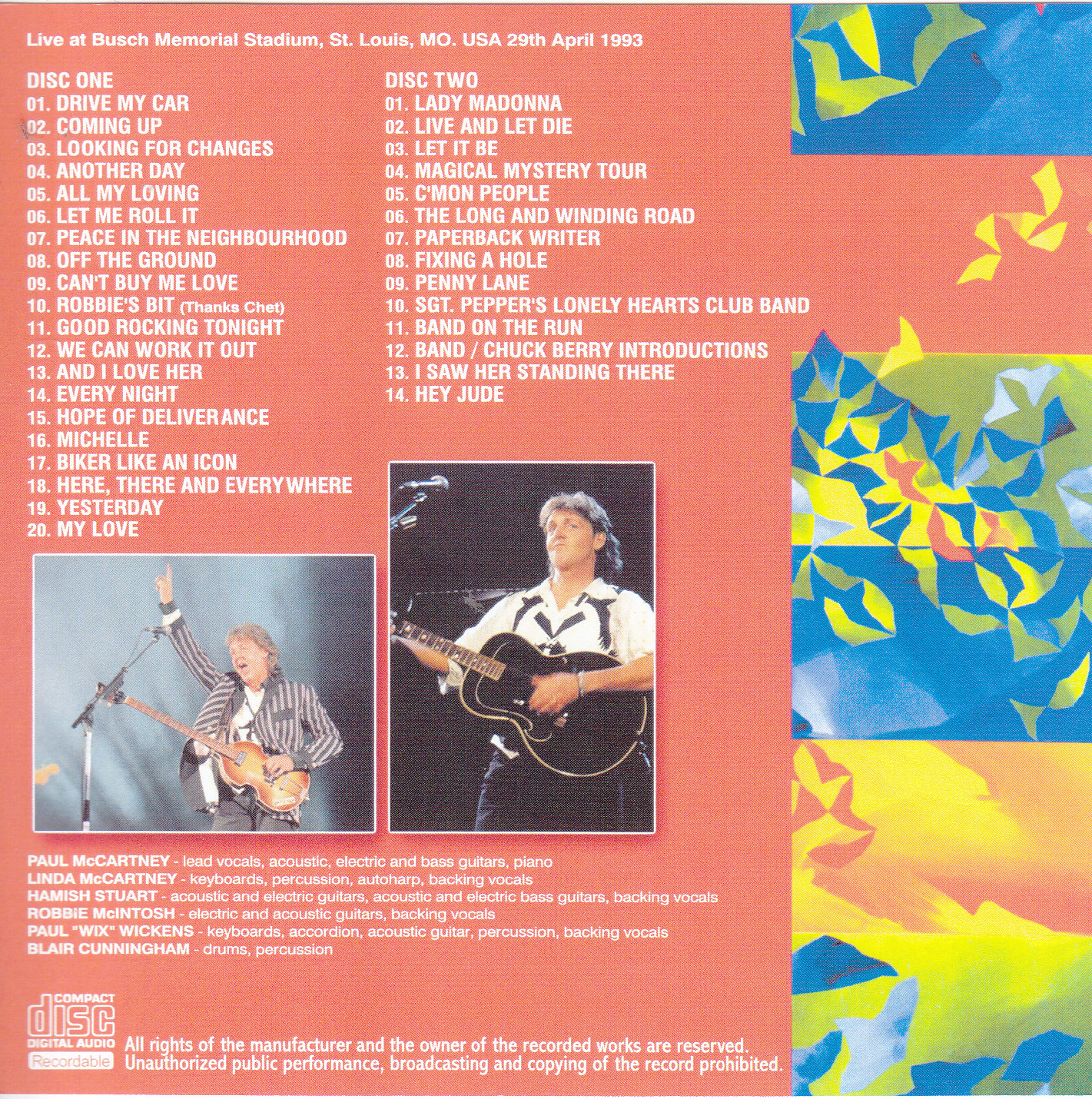 Paul McCartney / St Louis 1993 / 2CDR – GiGinJapan