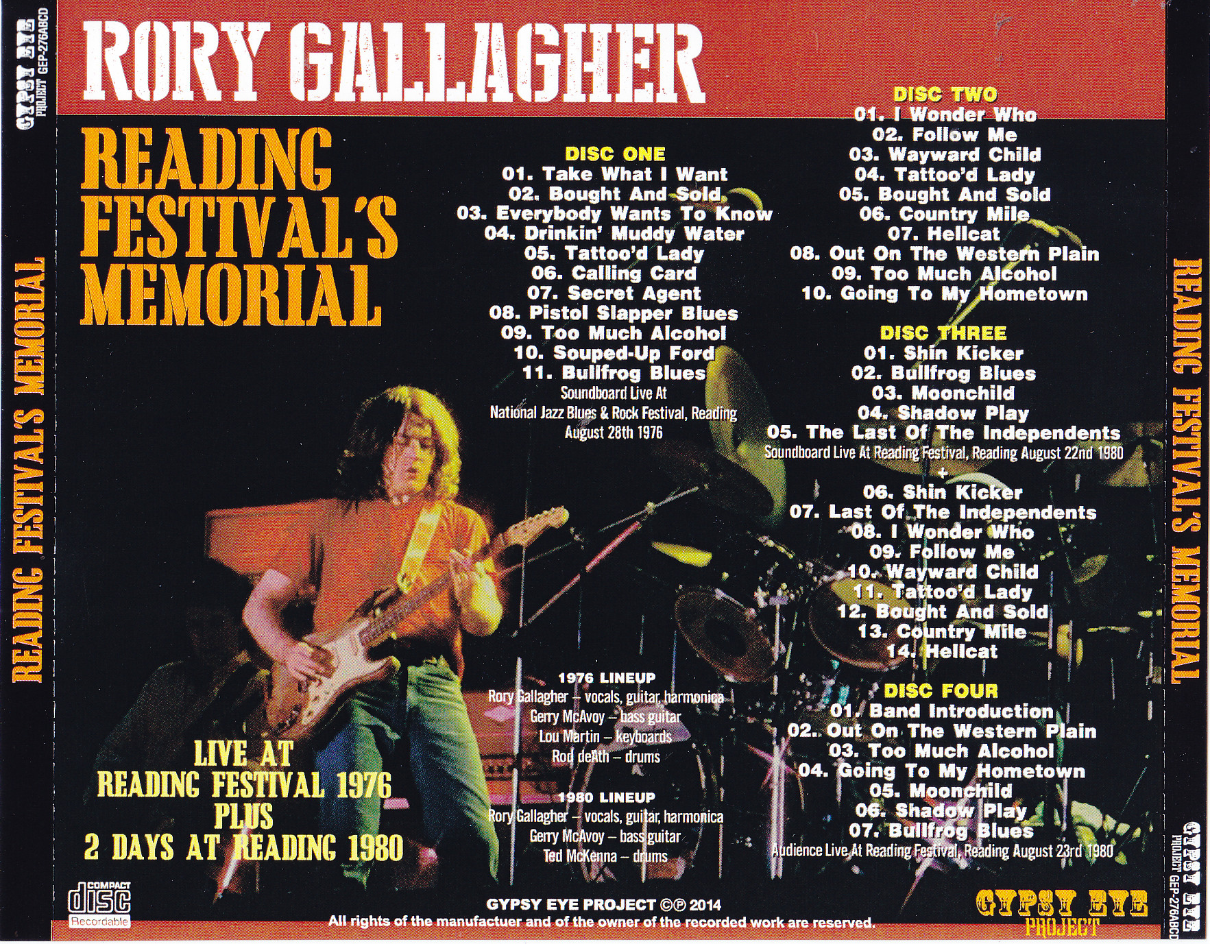 Rory Gallagher / Reading Festivals Memorial / 4CDR – GiGinJapan