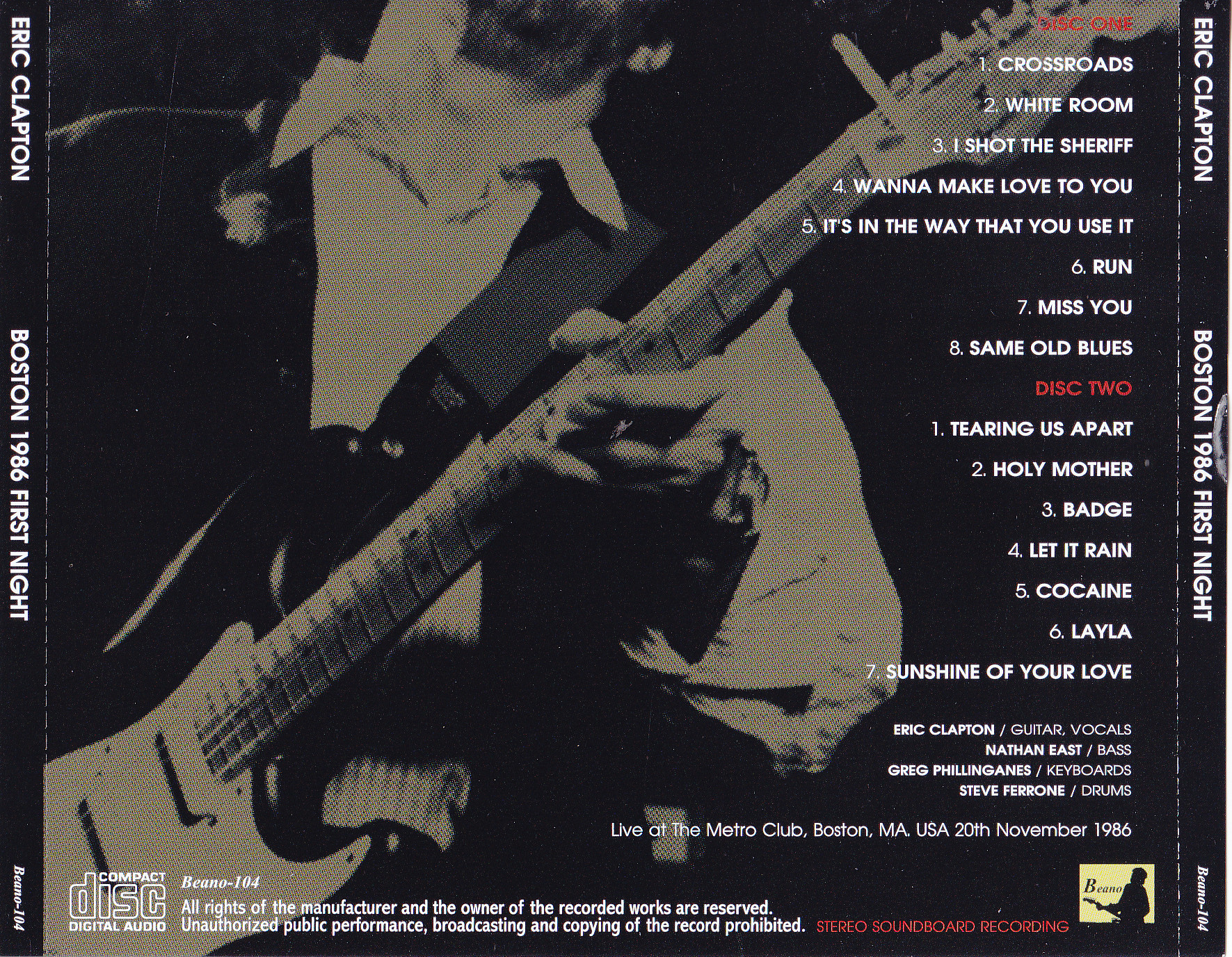 Eric Clapton / Boston 1986 First Night / 2CD – GiGinJapan