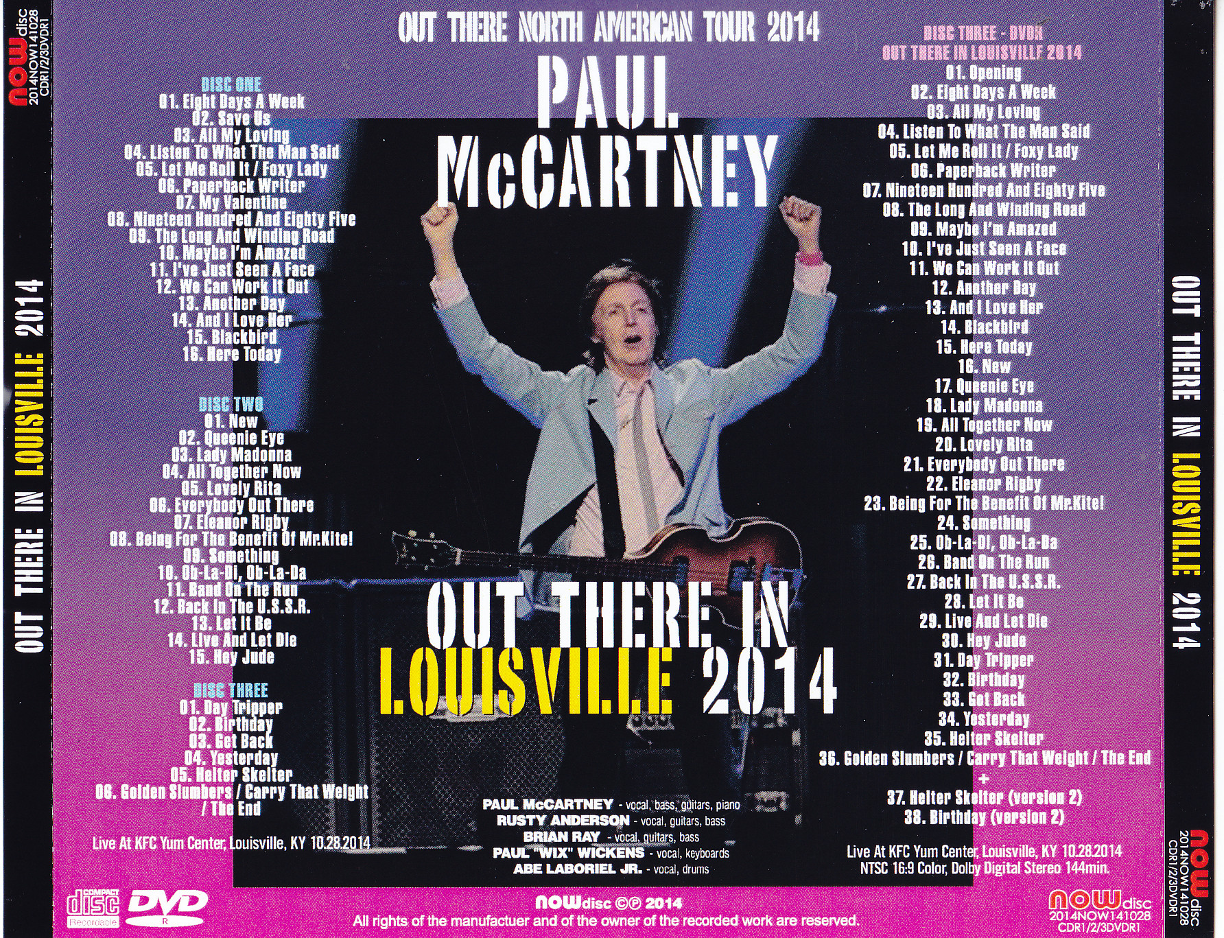 Paul Mccartney / Out There In Louisville 2014 / 3CDR+1DVDR