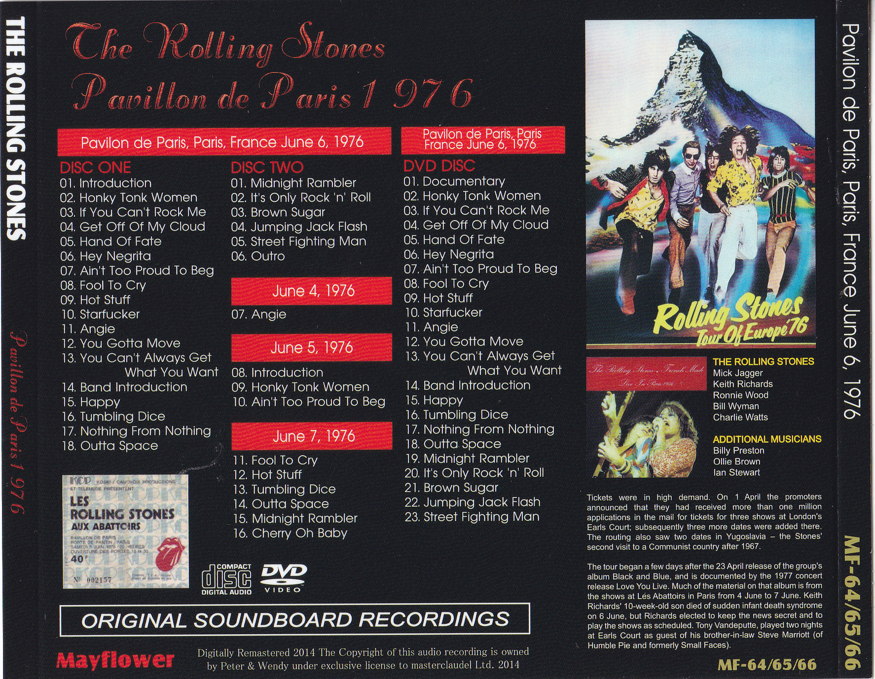 Rolling Stones / Pavillon De Paris 1976 / 2CD+1DVD With OBI Strip 