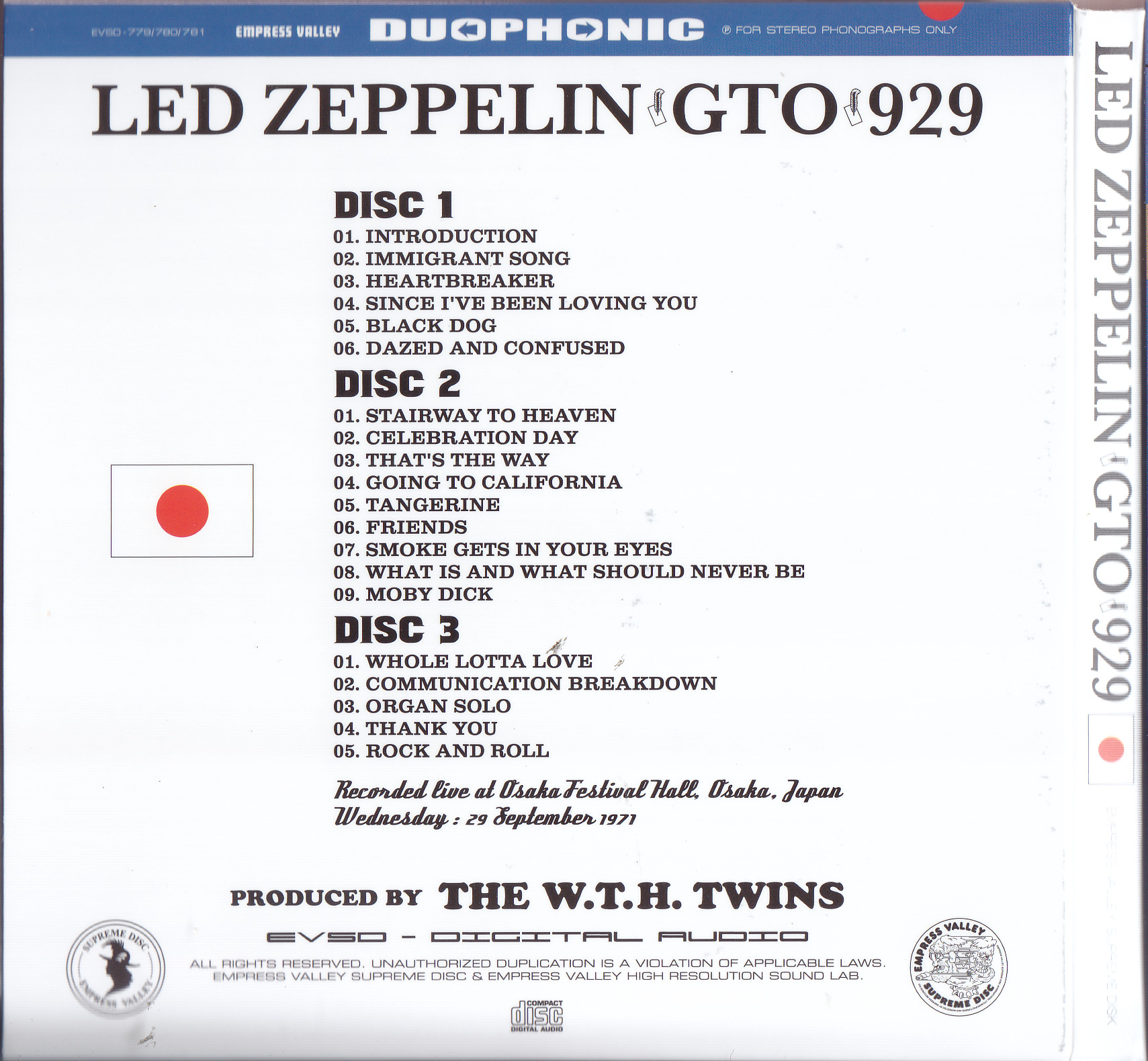 Led Zeppelin / Live In Japan 1971 / 6CD Box Set – GiGinJapan