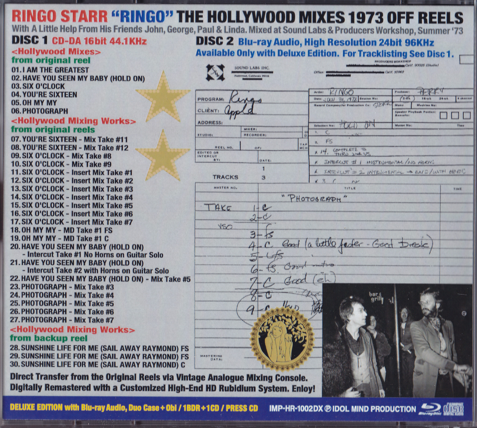 Ringo Starr / Ringo The Hollywood Mixed 1973 Off Reels / 1CD+1Blu 