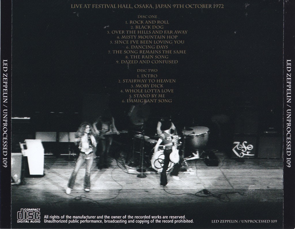 Led Zeppelin / Unprocessed 109 / 2CD – GiGinJapan