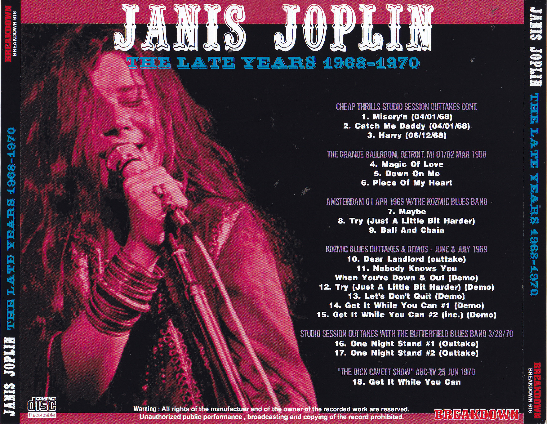 Janis Joplin / The Late Years 1968-1970 / 1CDR – GiGinJapan