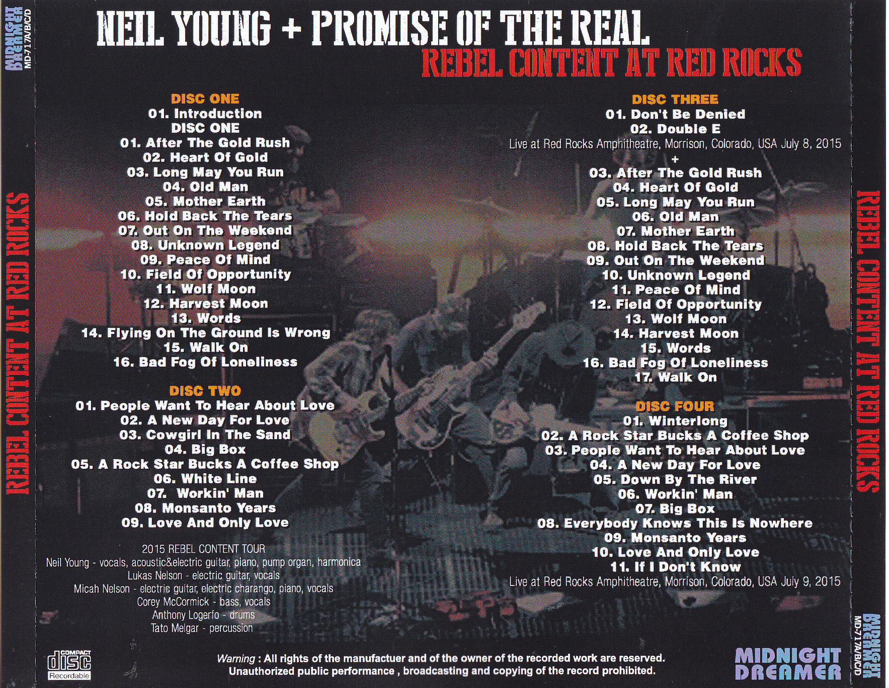 Neil Young + Promise Of The Real / Rebel Content At Red Rocks