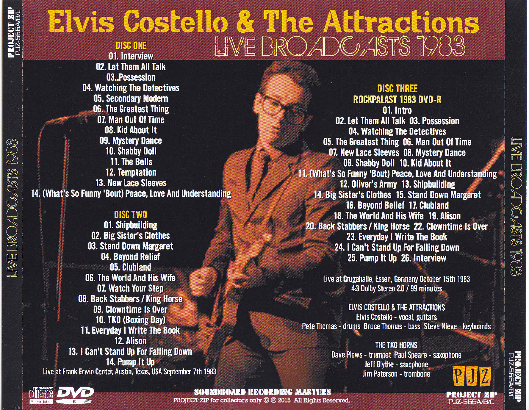 Elvis Costello u0026 The Attractions / Live Broadcasts 1983 / 2CDR+1DVDR –  GiGinJapan