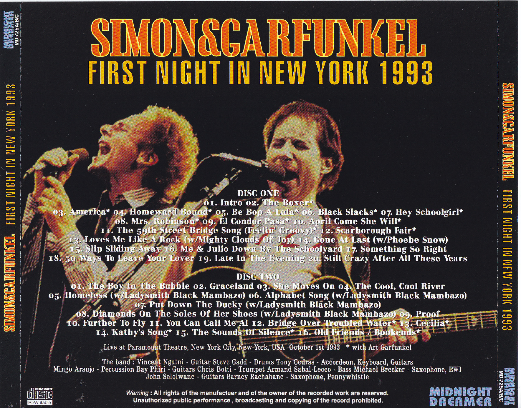 Simon u0026 Garfunkel / First Night In New York 1993 / 2CDR – GiGinJapan