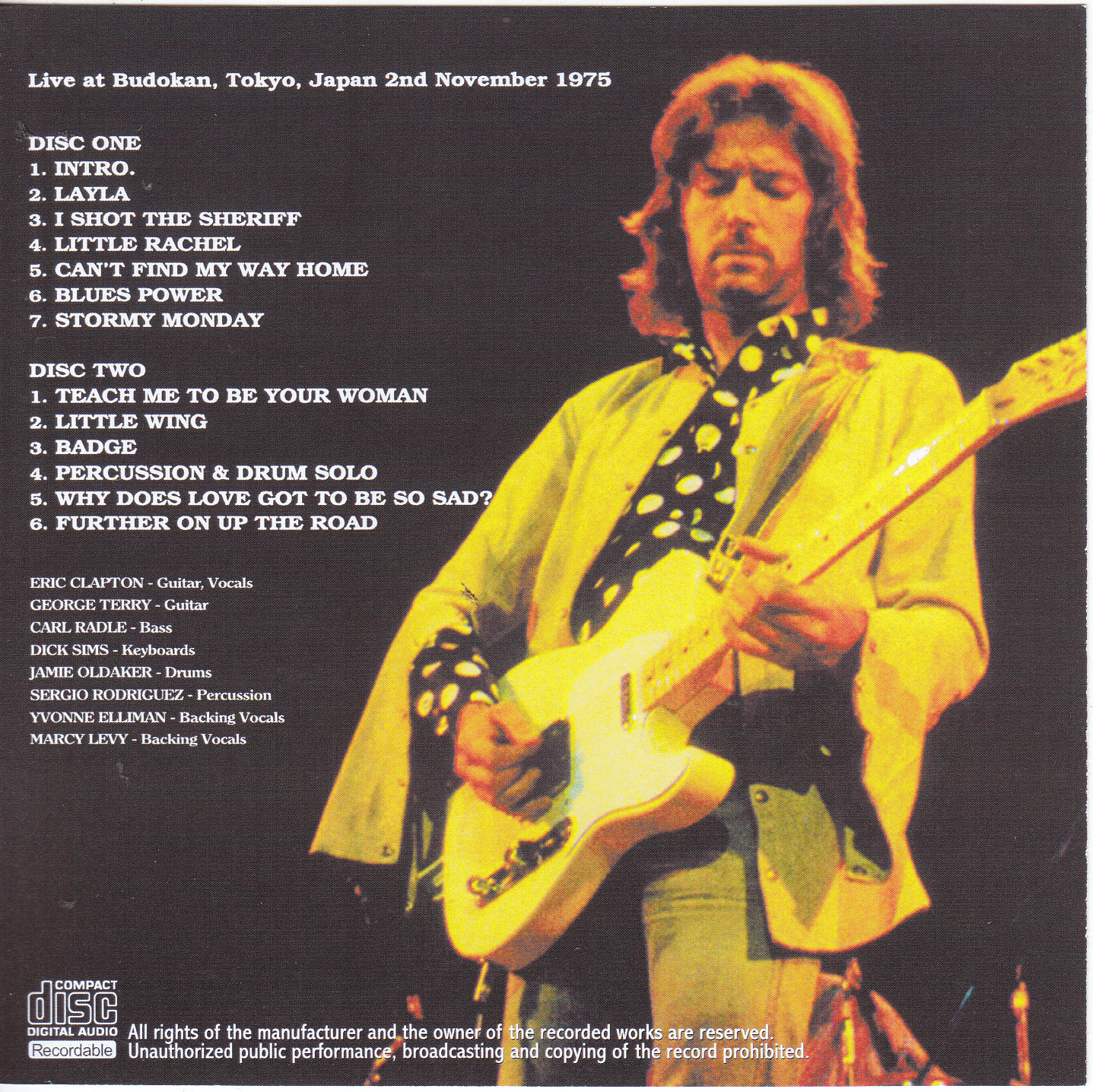 Eric Clapton / Tokyo 1975 2nd Night / 2CDR – GiGinJapan