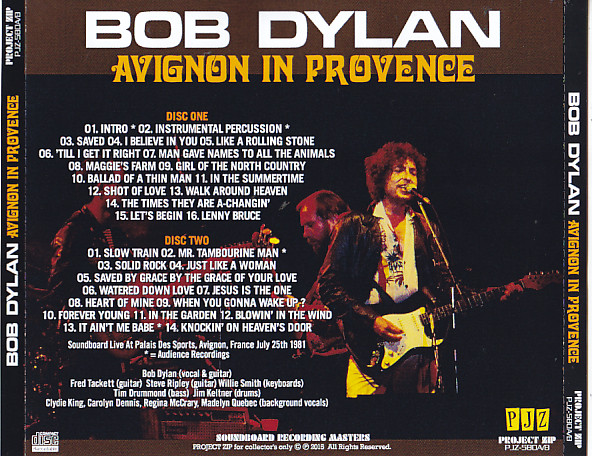 Bob Dylan / Avignon In Provence / 2CDR – GiGinJapan