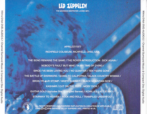 Led Zeppelin 「The Destroyer」 ３CD Empress Valley-