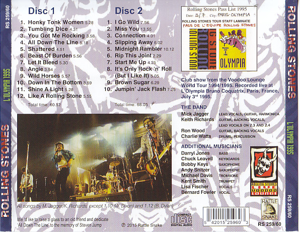 Rolling Stones / L Olympia 1995 / 2CD / Rattle Snake – GiGinJapan