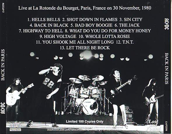 AC/DC / Back In Paris / 1CDR – GiGinJapan