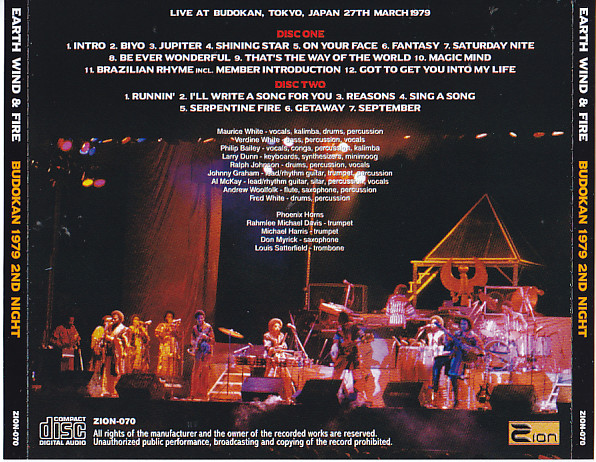 Earth Wind & Fire / Budokan 1979 2nd Night / 2CD – GiGinJapan