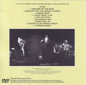 Genesis / Montreal 1974 The Video / 1DVDR – GiGinJapan