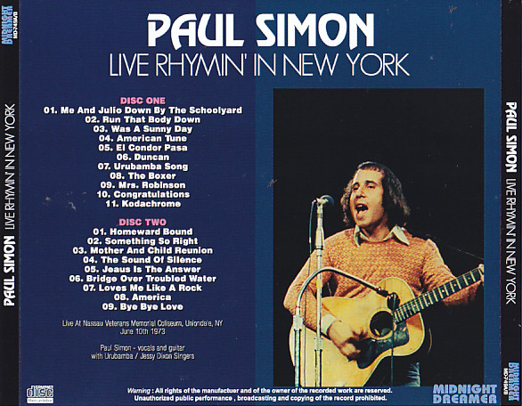 Paul Simon / Live Rhymnin In New York / 2CDR – GiGinJapan